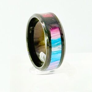 Vibrant Multicolor Resin Ring size 8 # 010